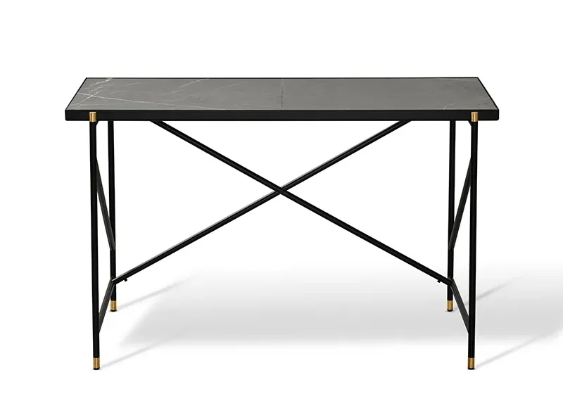 Sleek Fred International dining table with a black marble top and gold accents