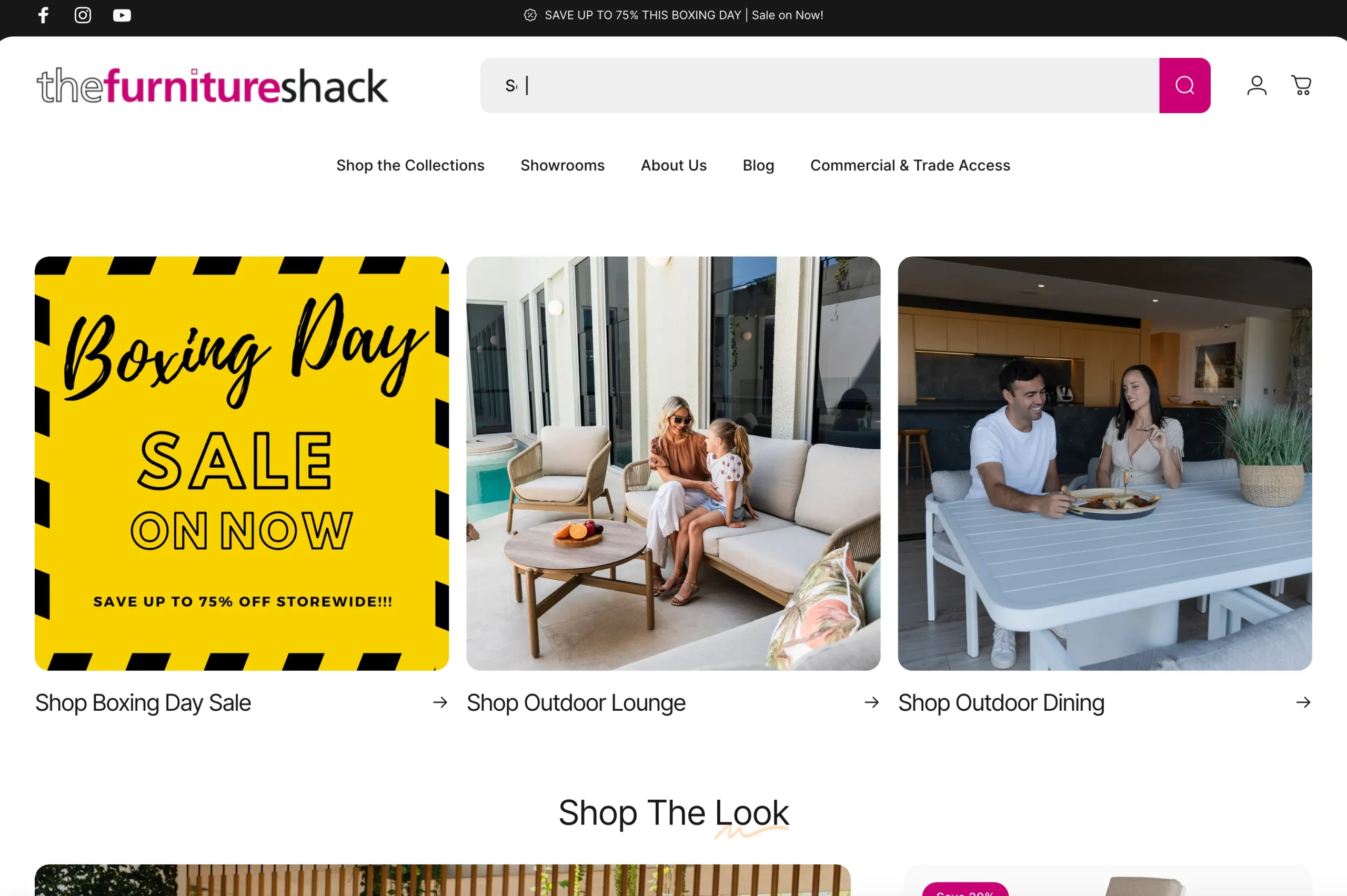 The Furniture Shack website