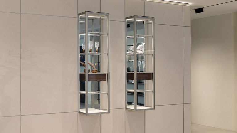 Wall mounted glass cabinet