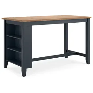 Wright Furniture dining table with wooden top and black frame Wright Furniture dining table with wooden top and black frame