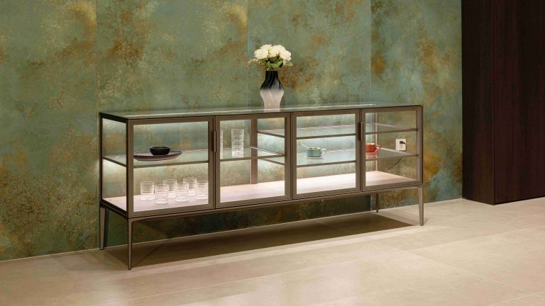 storage cabinet with glass door