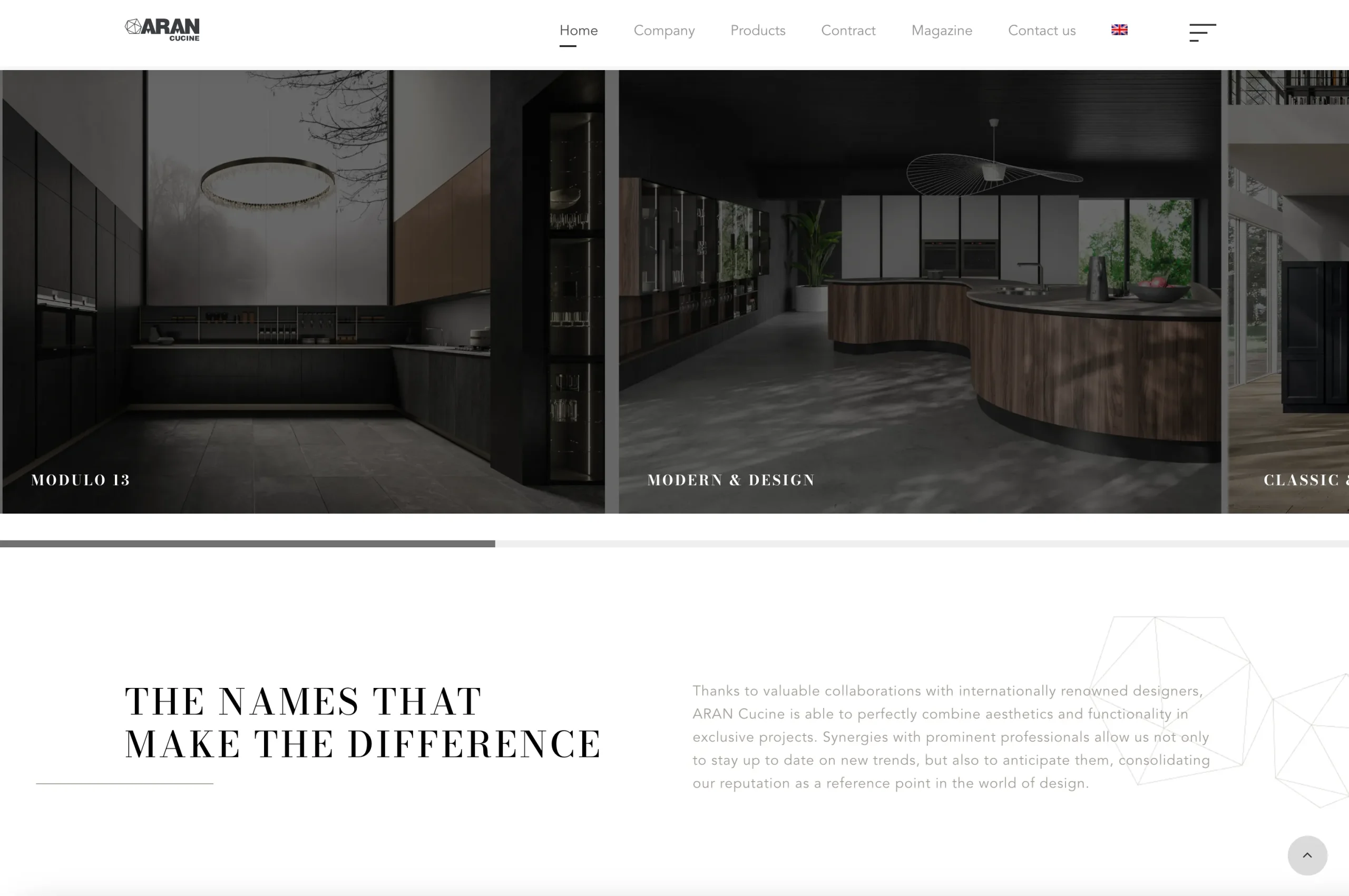Aran Cucine website