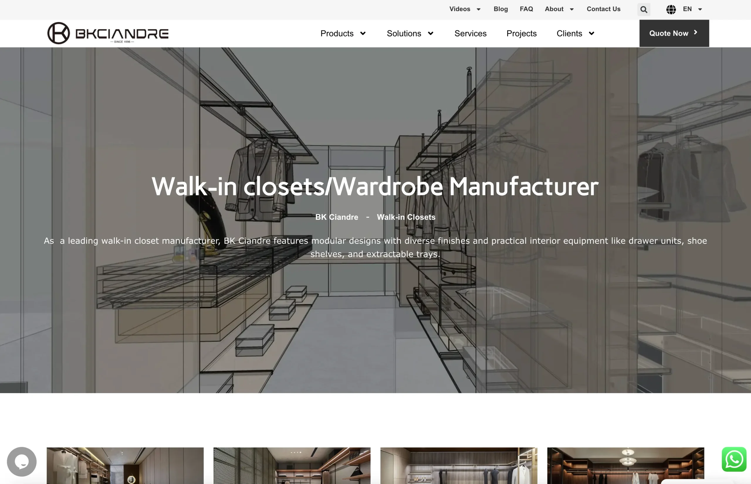 BK Ciandre walk in closet website
