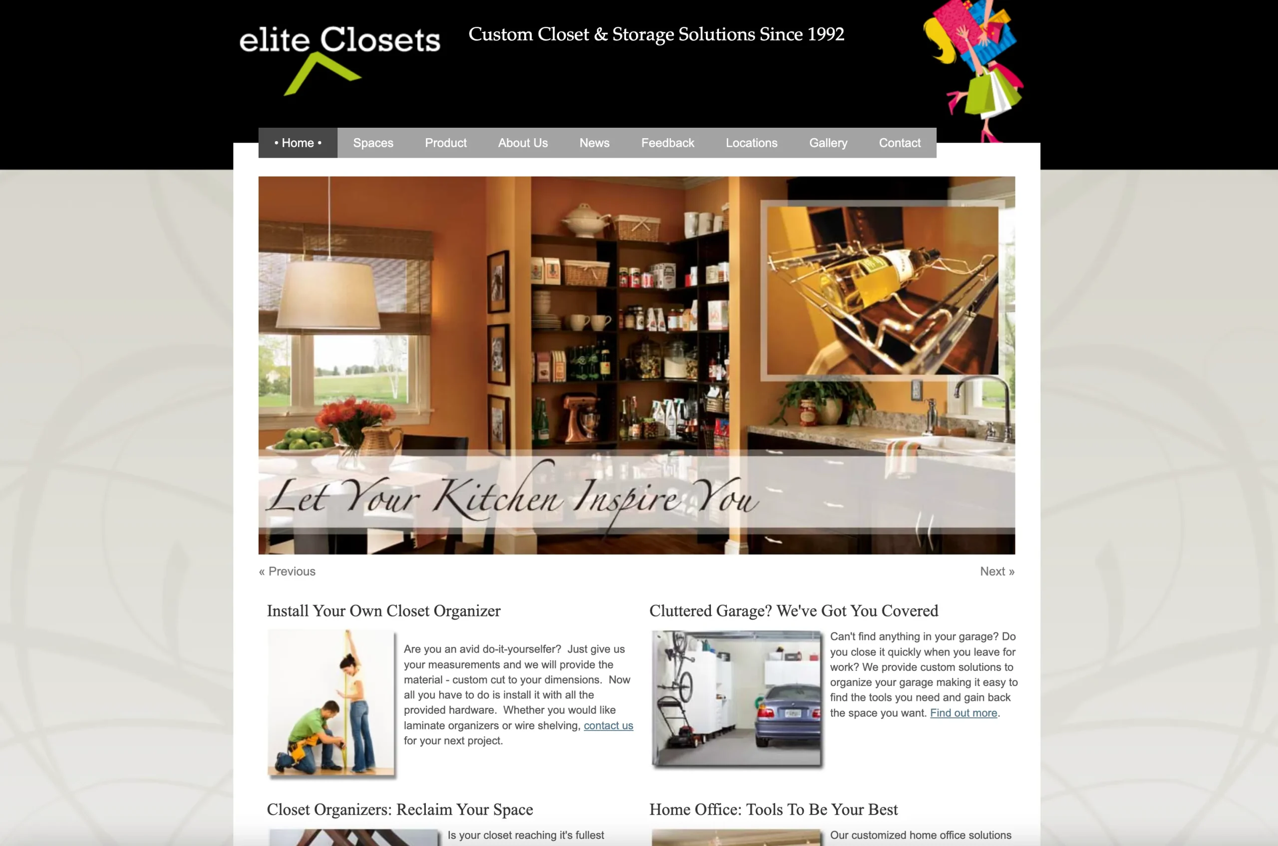 Elite Closets website