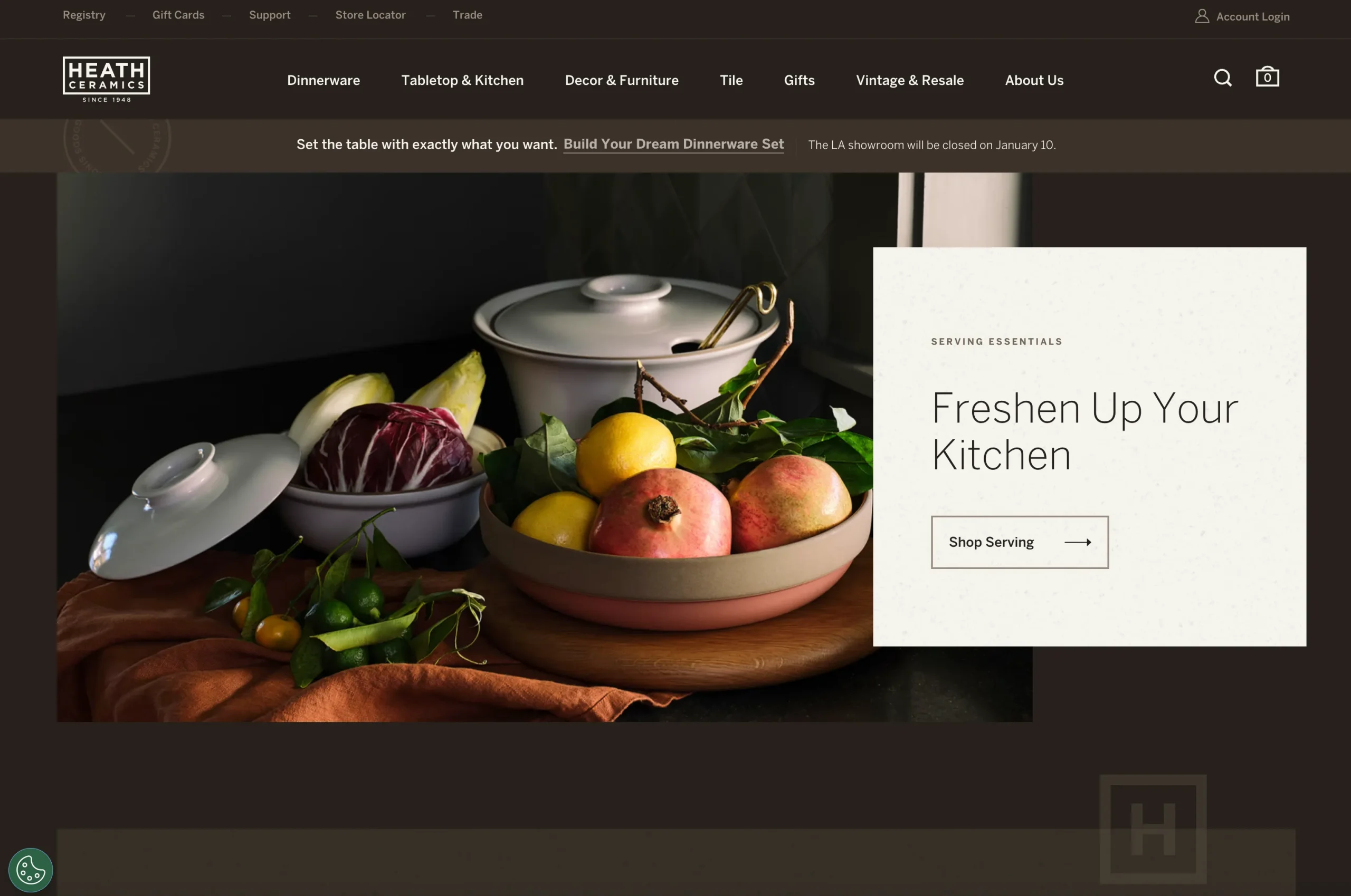 Heath Ceramics website Heath Ceramics website