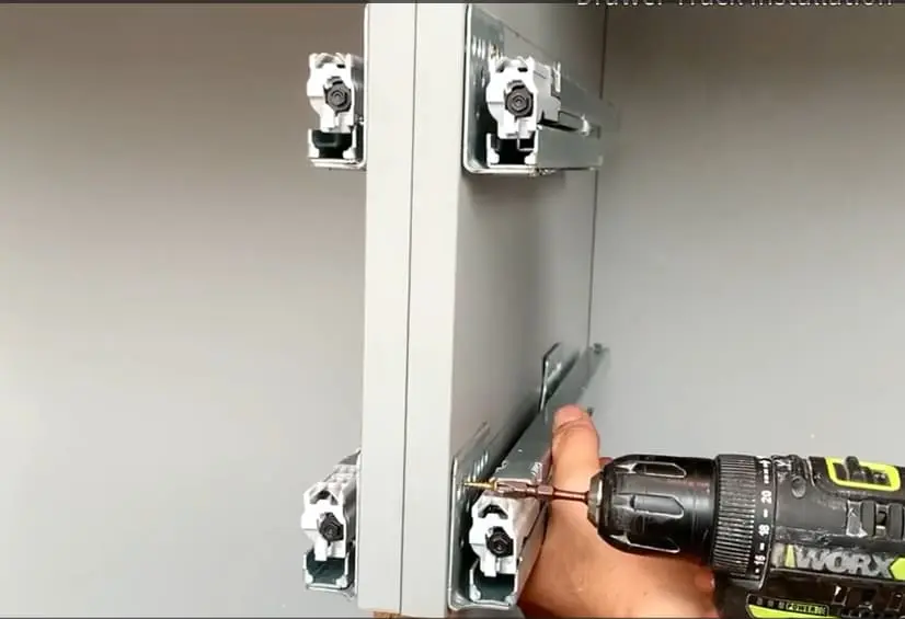 Installing drawer slides with a power dril