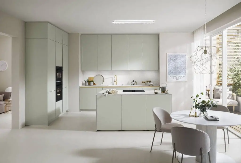 Minimalist kitchen idea Floor to Ceiling Cabinets