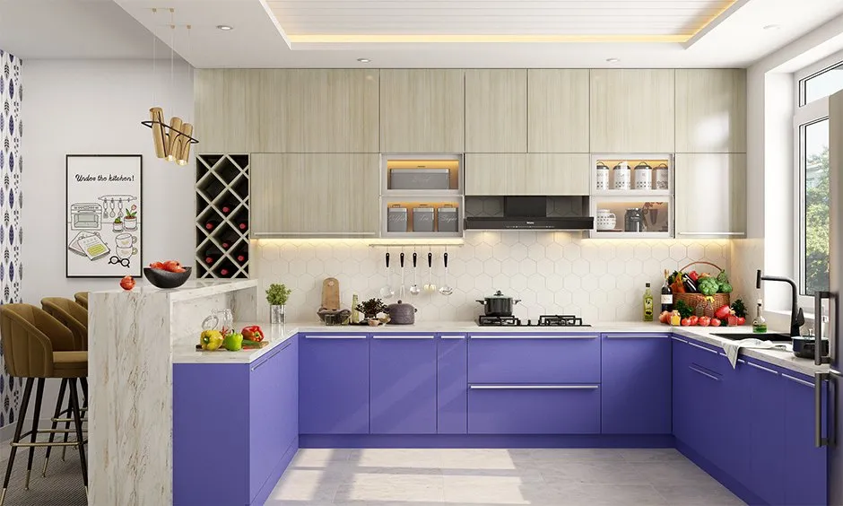 Minimalist kitchen idea Two Tone Cabinetry