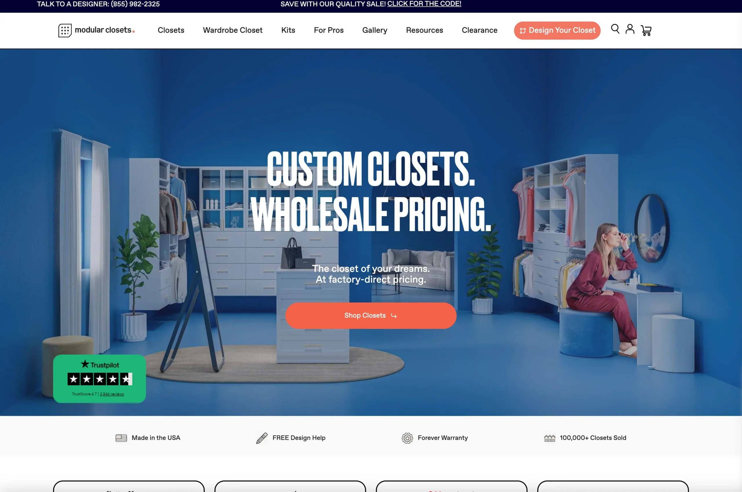 Modular Closets website