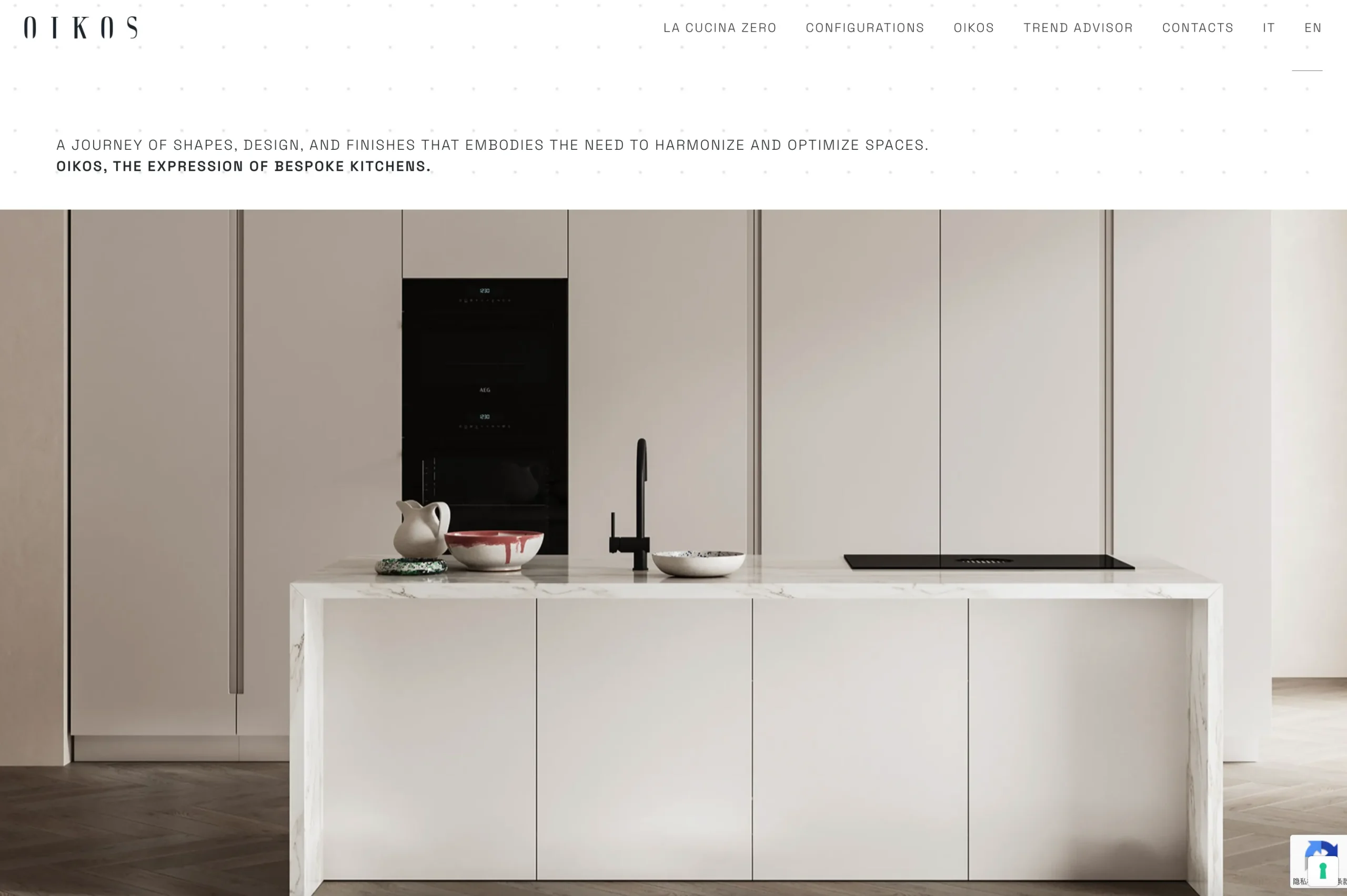 Oikos Cucine website