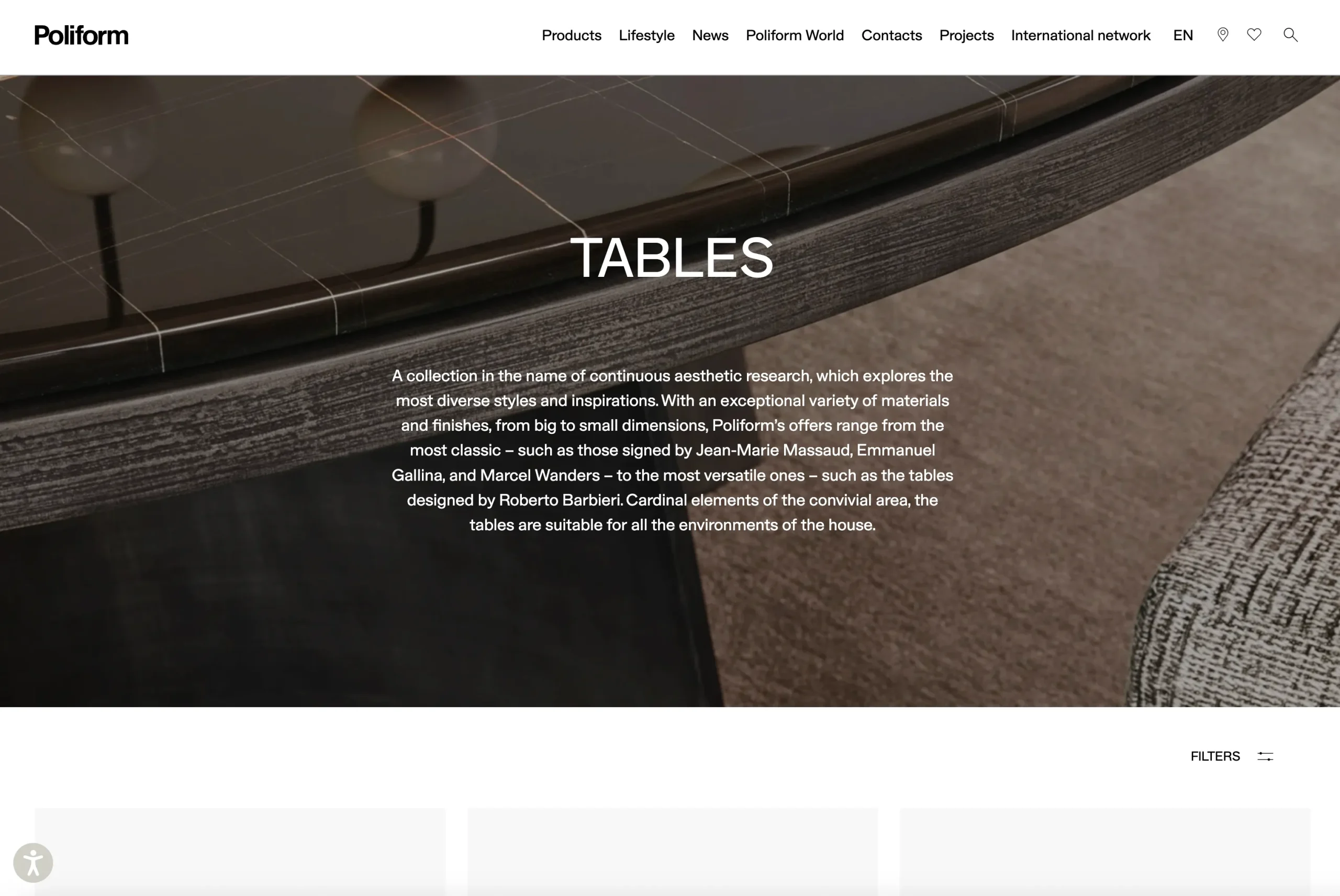 Poliform table website Poliform table website