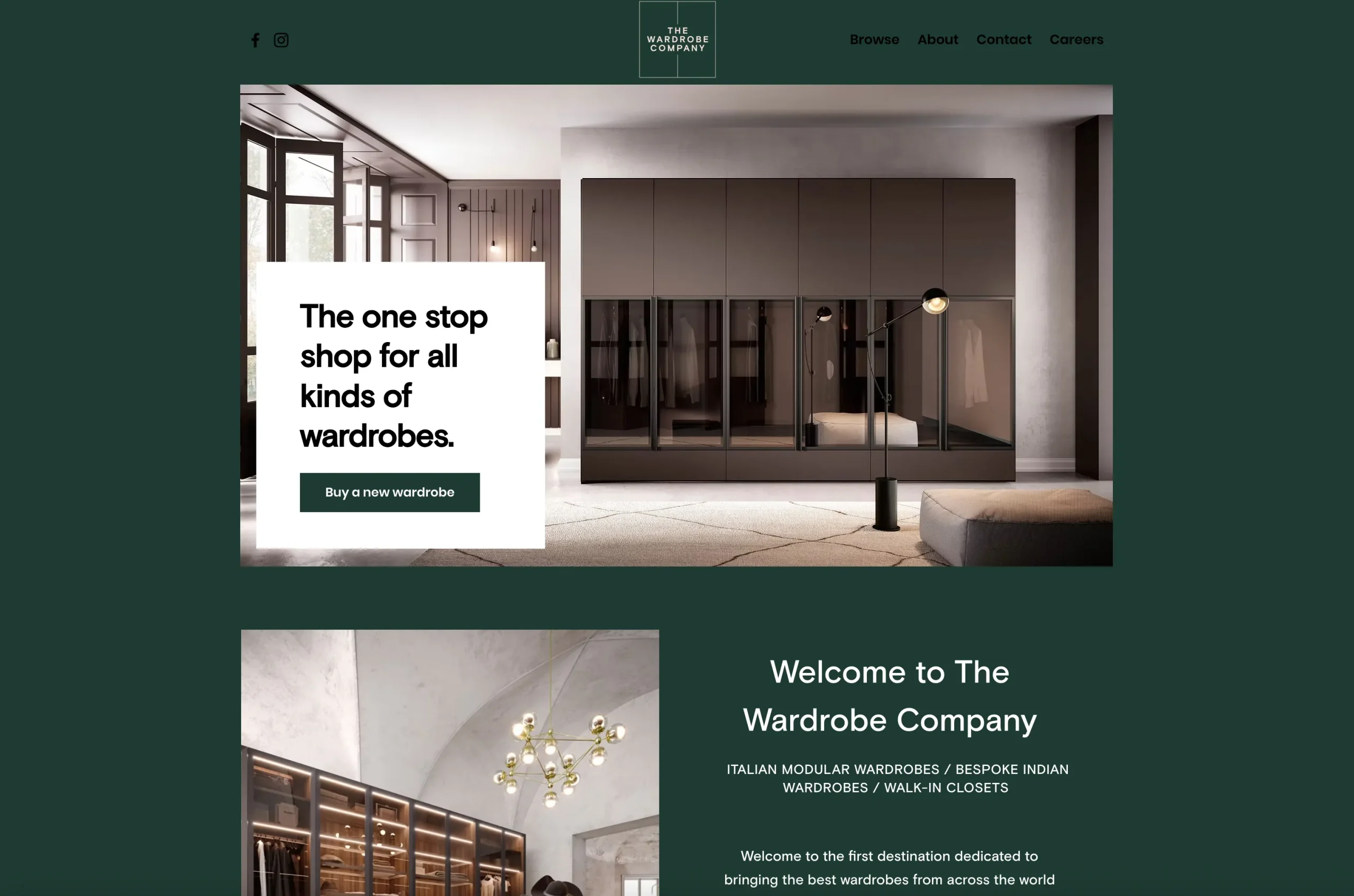 The Wardrobe Company website The Wardrobe Company website