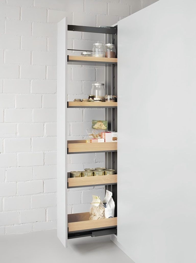 white tall cabinet