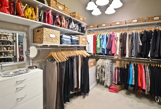 ladies walk in closet ideas Built In Storage Solutions