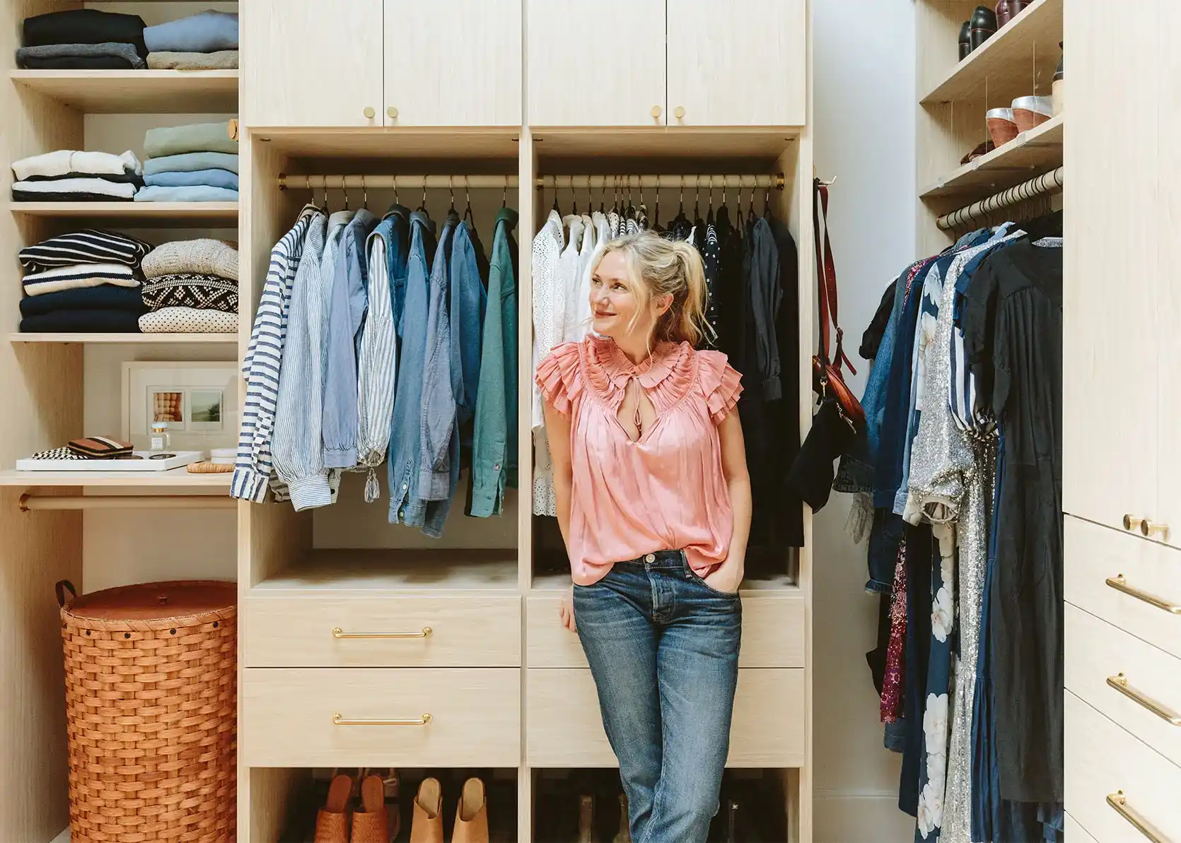 ladies walk in closet ideas Maximize Vertical Space