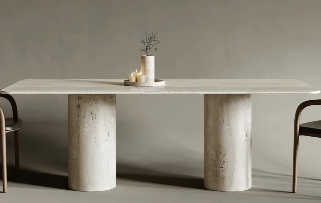 mance rectangular travertine dining table 1