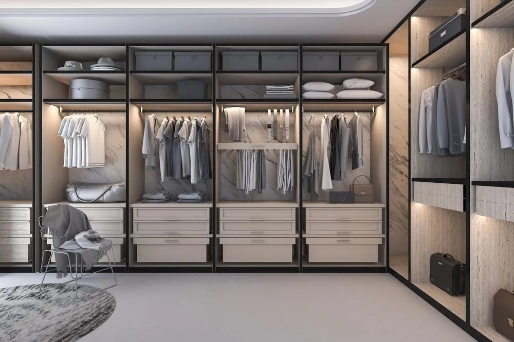 minimalist and modern ladies walk in closet ideas Color Coordination