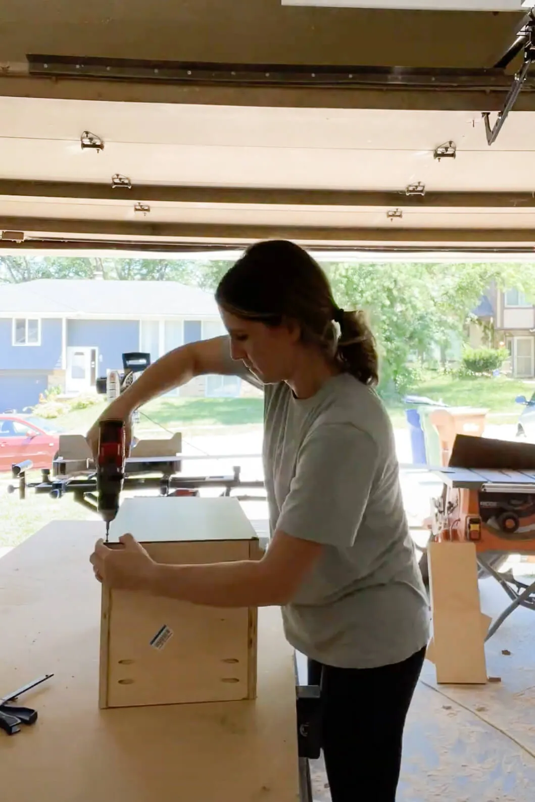 Building wooden box for cabinet extension