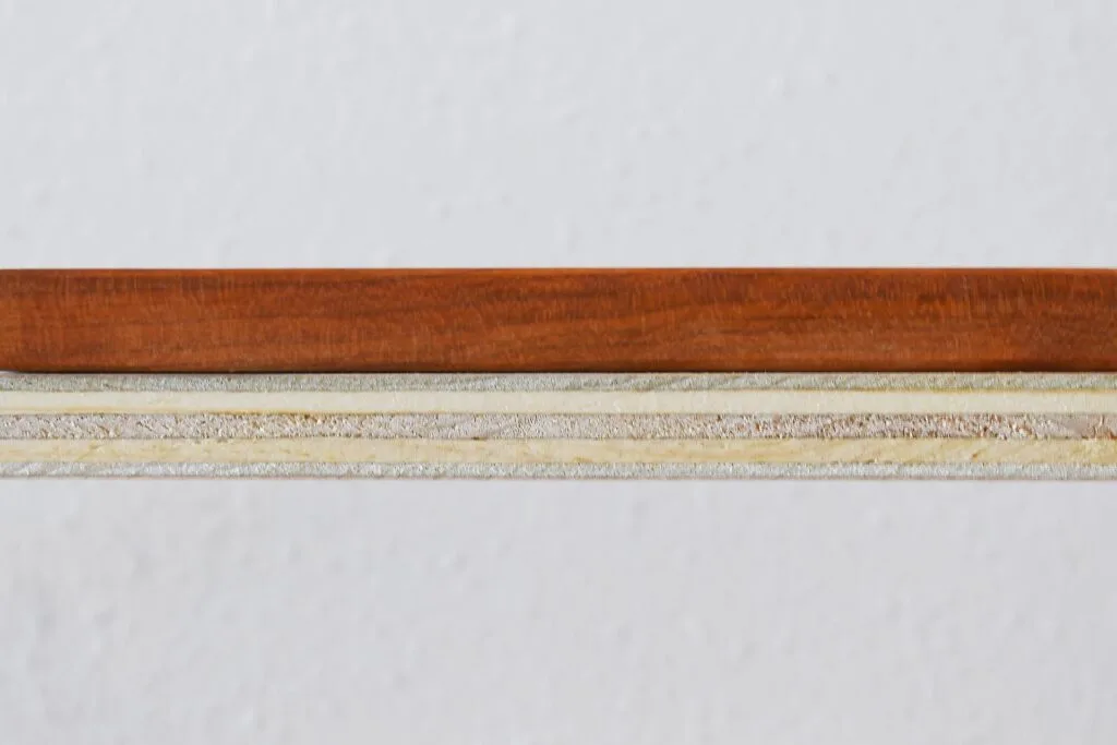 Cross section of plywood board with wood veneer Cross section of plywood board with wood veneer