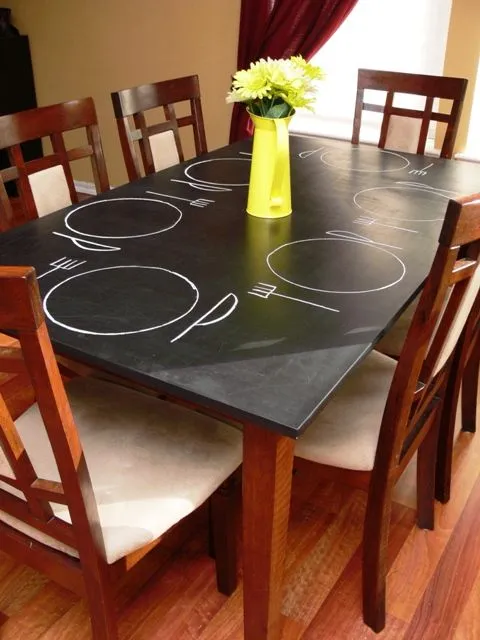 DIY dining table idea Chalkboard Dining Table