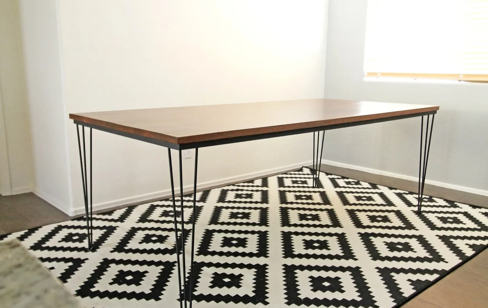 DIY dining table idea Slab Dining Table with Hairpin Legs