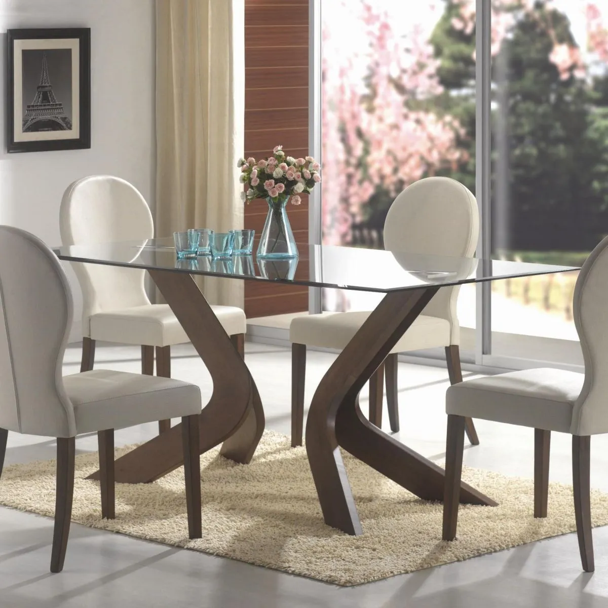 DIY dining table idea Sleek Glass Dining Table