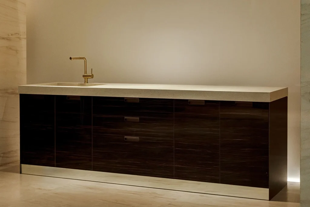 Modern European kitchen cabinet with a clean design