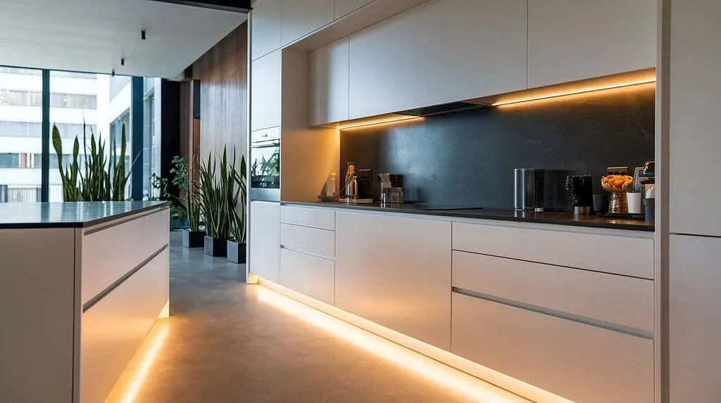 Modern kitchen cabinet lighting ideas Toe Kick Lighting