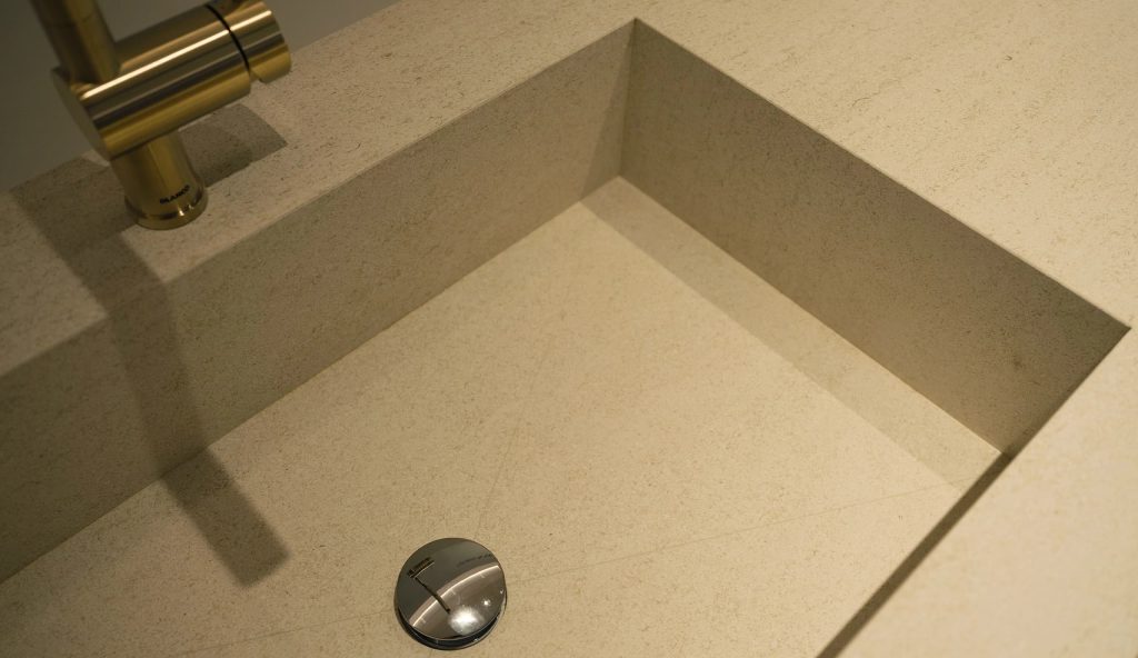 Elegant kitchen cabinet with sink.