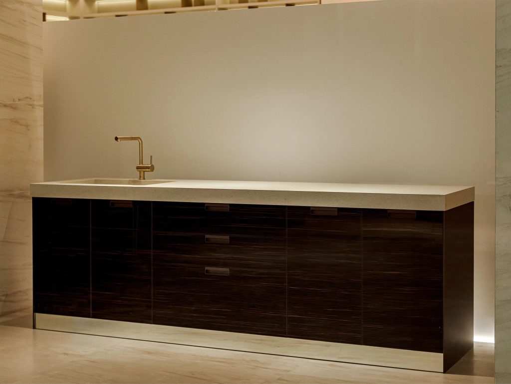Modern European kitchen cabinet with a clean design