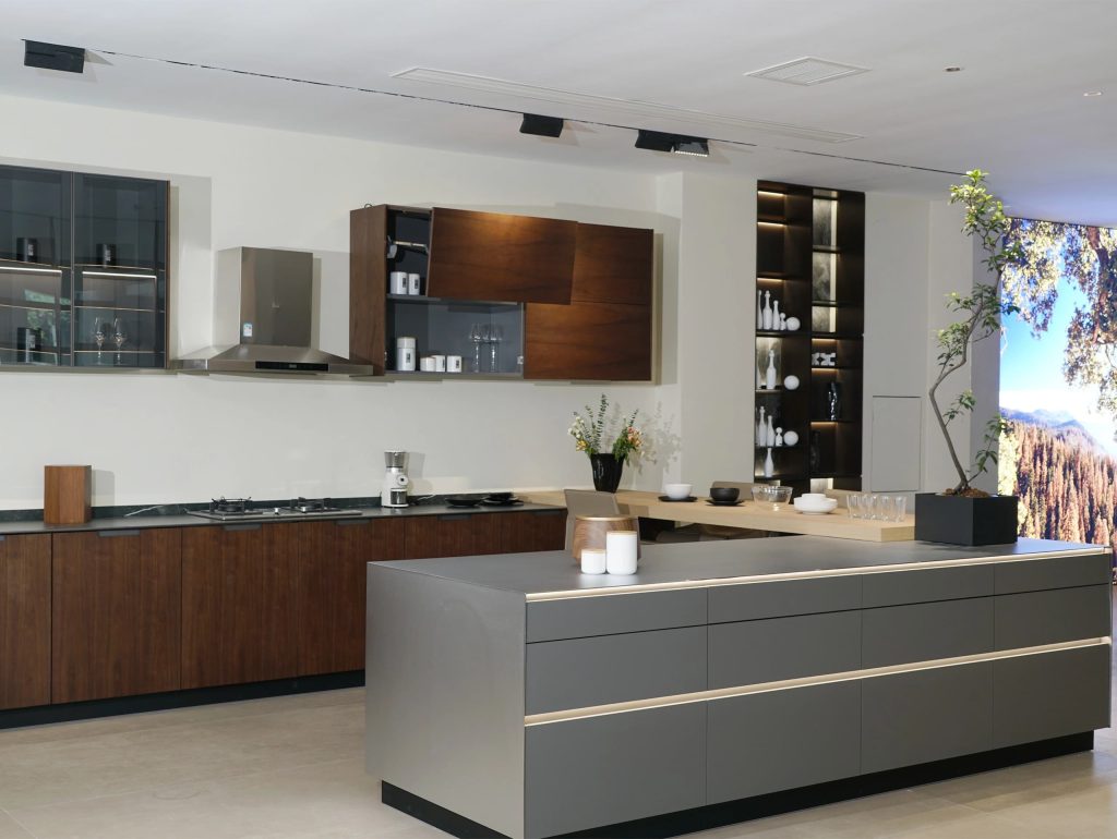 open Regal Wood Kitchen Cabinet