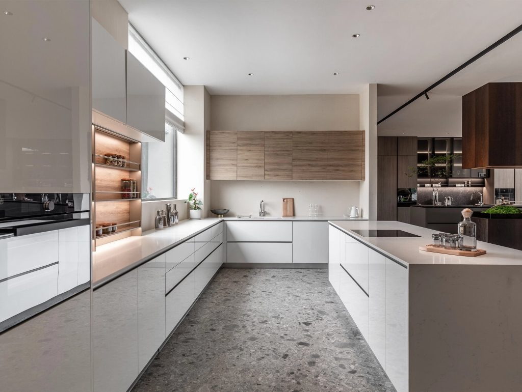white Ethereal Cream Kitchen Cabinet