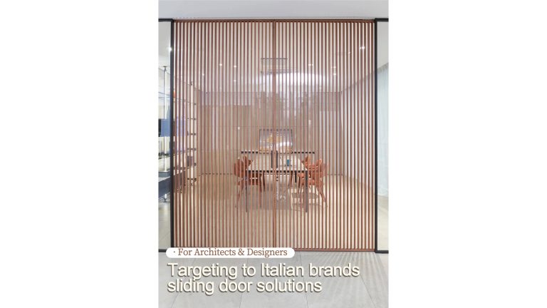 high end custom slatted sliding door for villa